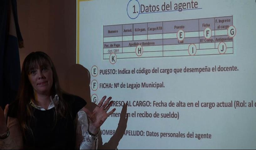 2) Implementación de la actividad de Capacitación En la implementación de los talleres de Liquidación de Haberes Docentes se destaca la labor de Betina Díaz, Gerente Operativa de Administración del