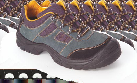 CERTIFICATE S1P SRC Zapato serraje con cordones, tipo treking. Puntera y plantilla de acero. Suela PU bidensidad. Combinada tricolor. Propiedades antiestáticas.