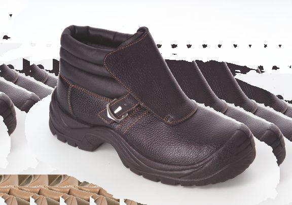 Hydrofuged leather boot with shoelaces. Double-density PU sole. Steel toe cap and insole. Anti-static properties. Energy absortion on heel. Fuel oil resistant. Puncture resistant.