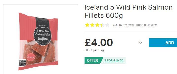 Anexo, página 3 5 filetes de salmón rosado salvaje Iceland, 600 gramos.