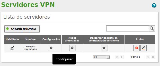 configuración utilizando los botones correspondientes a configuración general (incluye los diferentes valores del servidor como protocolo, dirección