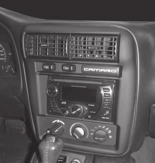 INSTALLATION INSTRUCTIONS FOR PART 99-3311B KIT FEATURES ISO DIN radio provision with pocket Double DIN radio provision Painted matte black APPLICATIONS Chevrolet Camaro 1997-2002 99-3311B KIT