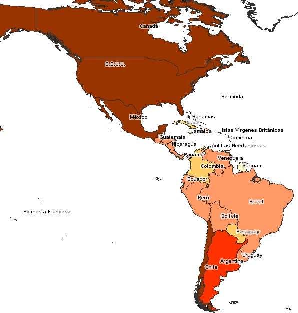 Casos confirmados de influenza A (H1N1) en América DIRECCIÓN GENERAL DE PAIS (1) Casos Fallecidos América del Norte EEUU (*) 27,717 127 Mexico 8,680 116 Canadá 7,983 25 América del Centro Panamá 417