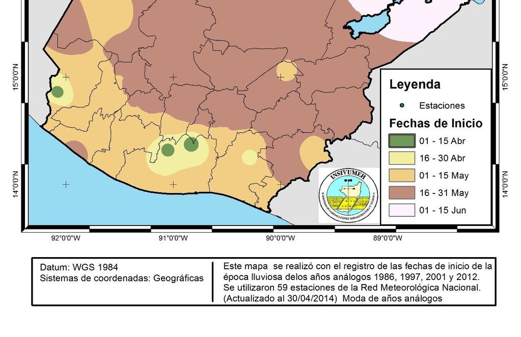 Las temperaturas más altas se presentaron en el oriente del país y Petén; y los registros de mayor precipitación en el país fueron para los departamentos de Retalhuleu, Alta Verapaz y Petén.