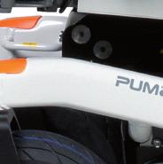 Con 2 elegantes colores disponibles para la base y llantas de aluminio de serie, Puma 40 presenta además un diseño