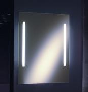 BAÑOS REFLEX 35950 2x14 W 1 Armazón en metal pintado en gris Espejo blanco brillo con difusores laterales Refuerzo posterior de