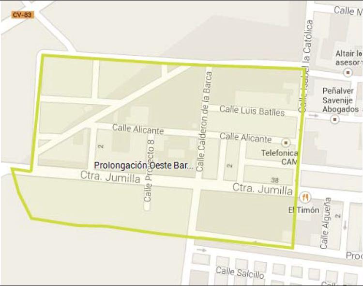 Sector oeste Barrio de San Juan Descripción: El sector oeste del barrio de San Juan ocupa la zona occidental de Pinoso.