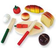 Ref. 7015/ 16219 COMIDITAS PEQUEÑO - Contiene frutas, hortalizas, huevo, pan, etc. - Más una tabla de madera y 2 cuchillos para aprender a cortar.