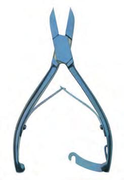 Pensado para poder cortarlas frontalmente. Alicate Titanio Azul Pedicura Ref: 03118 Esterilizable, 14 cm.