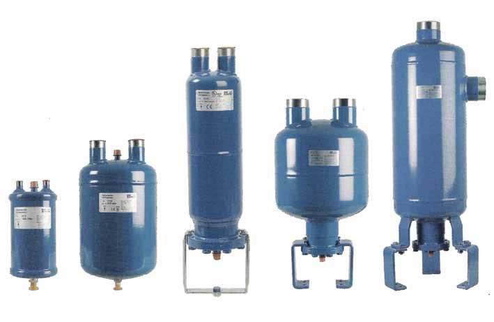 ESK: Separadores de Aceite Es común que parte del aceite de los compresores sea quitado y transportado a otras partes del sistema por el flujo refrigerante.