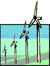 Tipos de energía: Energía Mecánica: El movimiento de las hélices del molino de viento es