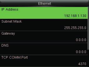 Configuración ethernet Pulse M/OK > Comunicación > Ethernet para acceder a la interfaz de configuración de Ethernet.