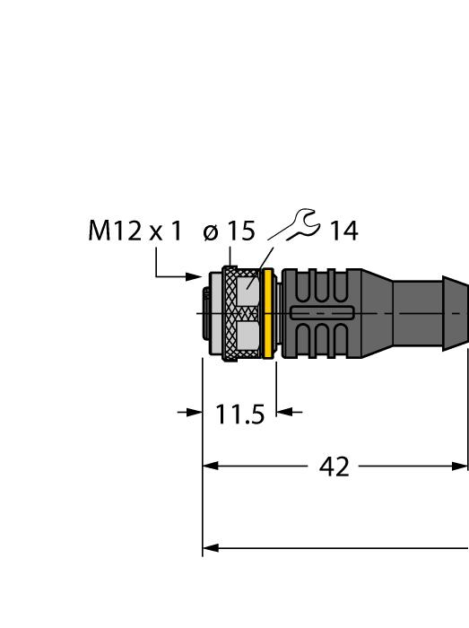 Accesorios de cableado Modelo N de identificación 6631382 Cable de prolongación, macho/hembra M12, recto, 4 pines, longitud del cable: