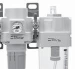 l instalar un conector múltiple directamente al lado de ENTRD del lubricador, asegúrese de utilizar la válvula antirretorno de la serie KM entre el lubricador y el conector múltiple. 2.