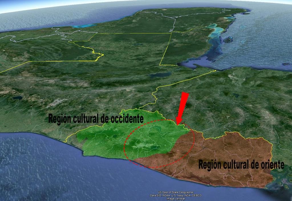 MAYA LENCA Figura 25: Región central de El Salvador como zona frontera Maya y