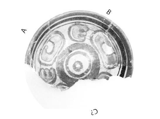 A B C D E F Figura 41: Banda pseudoglífica exterior de Vasija A1-1777. Figura 42: Pseudoglifos interiores de la Vasija A1-1777. Vasija MUNA # A1-1818 Descripción coloremática.