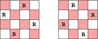 Enunciado: Calcular las formas de colocar 4 reinas en un tablero de 4x4 de forma que no se ataquen entre sí (no haya más de