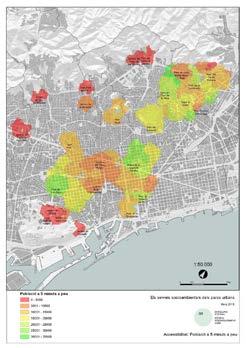 Análisis de la accesibilidad a los servicios Cartografía de la accesibilidad de 19 servicios Análisis por barrios