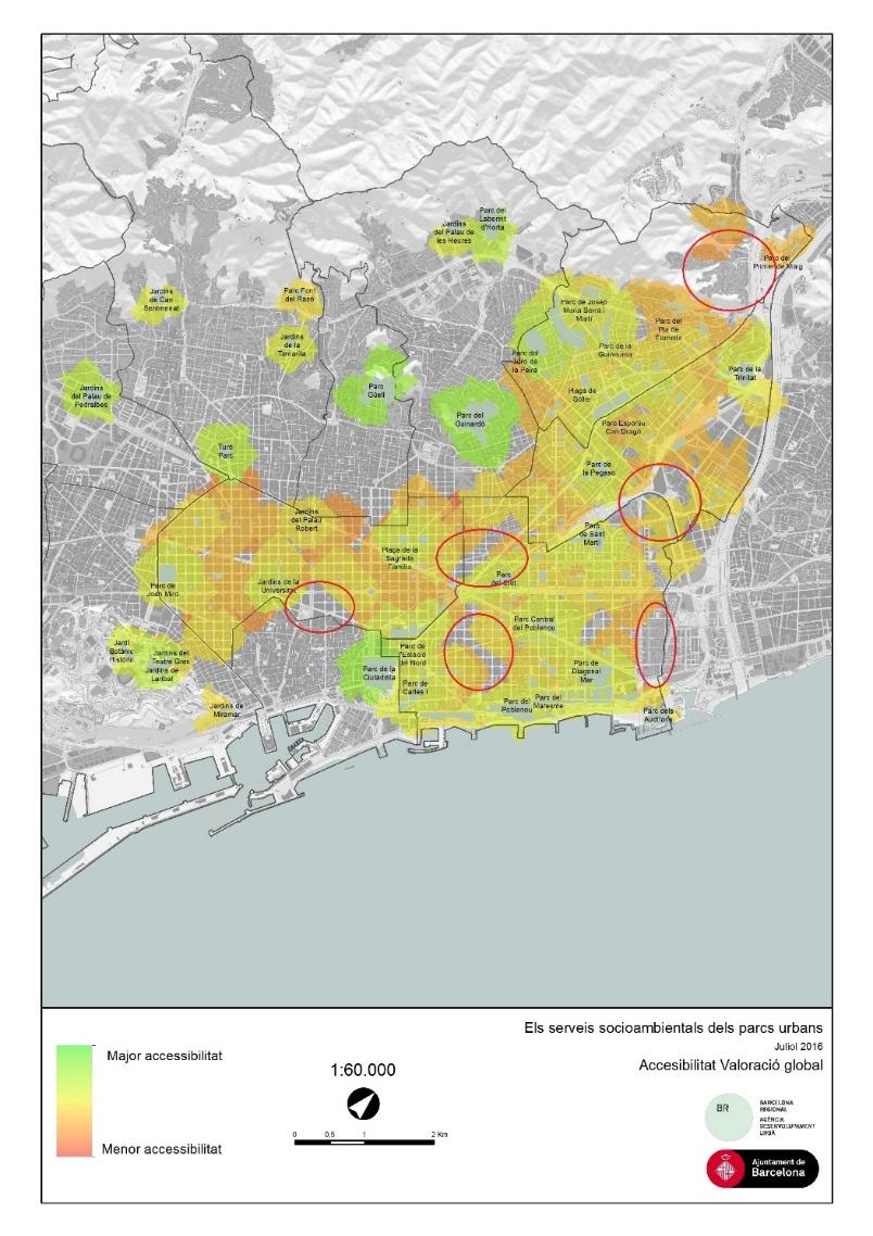 Anàlisi de dades i resultats ANÁLISIS DE DATOS Y RESULTADOS Valoración global cuantitativa, de accesibilidad y por barrios Cartografía y tabla de la cantidad de servicios prestados por zona o barrio