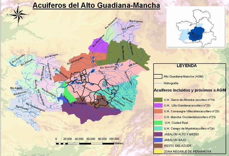 La cuenca Alta del Guadiana integra 6 unidades hidrogeológicas (UHG) 3 : Tabla 1: : Unidades Hidrogeológicas de la Cuenca Alta del Guadiana. Nº UH NOMBRE 04.01 Sierra de Altomira 04.