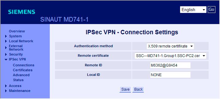 Configurar un acceso remoto vía túnel VPN 5.3 Acceso remoto - Ejemplo de túnel VPN con SCALANCE M y SOFTNET Security Client Proceda del siguiente modo: 1.
