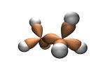 Los otros 6 orbitales sp 3 pueden solaparse con 6 H, formándose, de esta manera, la molécula de etano (d Csp 3 H = 1,10 Å).