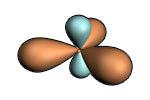 Pero, por otra parte, el C puede hibridar el orbital 2s sólo con 2 orbitales p, quedando el p z sin hibridar.