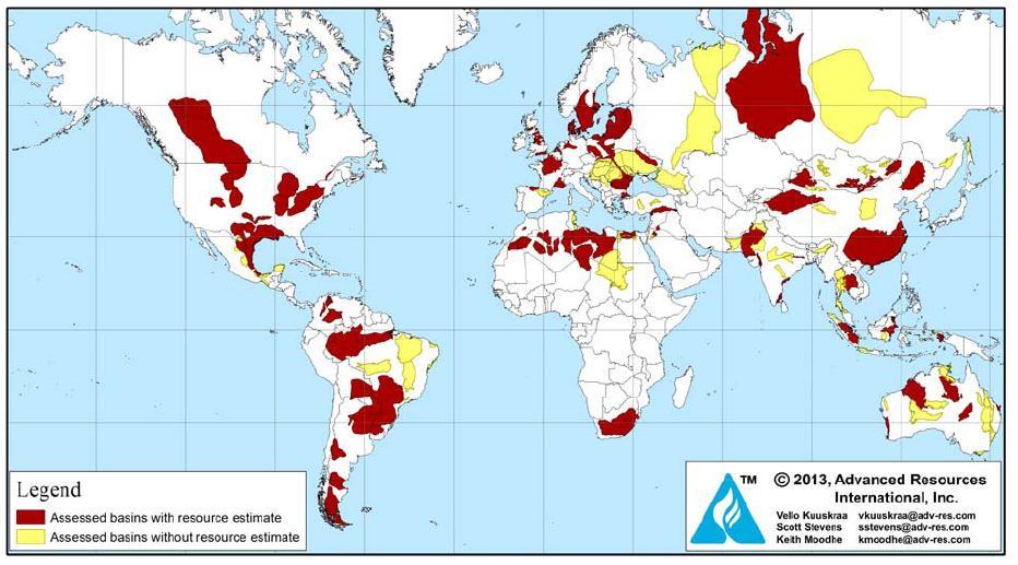Introducción Cuencas de Shale Oil y Shale Gas Mundiales 41 Países evaluados