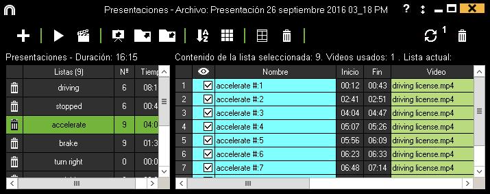 5.2.2 Presentaciones Con esta herramienta podrá crear listas con registros para generar una presentación y posteriormente mostrarla o crear un video