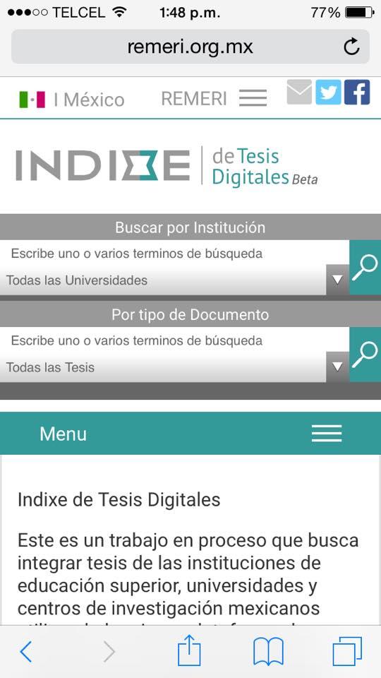 Tesis digitales mx/tesis/ 5) El INDIXE de Revistas y