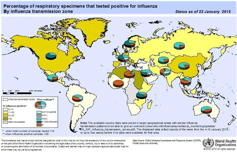 Influenza global update / Actualización de influenza a nivel global Globally influenza activity was high in the northern hemisphere with influenza A(H3N2) virus predominating / A nivel global, la