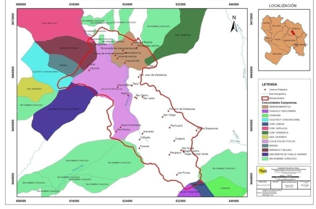 Mapa N 02: Comunidades Campesinas en la Meseta Andina Central de Piura Fuente: Gerencia