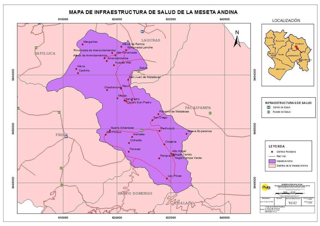 Mapa N 16: Infraestructura de Salud de la Meseta Andina Fuente: