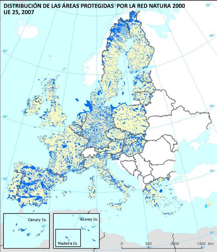 La localización espacial en Europa Al igual que en el mapa anterior en este mapa se muestran las zonas