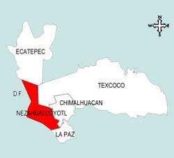 Madero del Distrito Federal; al Noreste con los municipios Texcoco y San Salvador Atenco; al este con los municipios