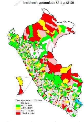 Peru: Influenza and RSV distribution, EW 48, 2014-17 Distribución de virus influenza y VSR, SE 48, 2014-17 Graph 3.