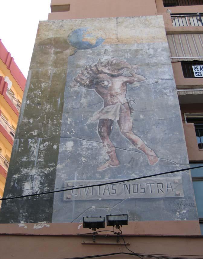 Denominación Pintura Mural: La concha de la caracola Autor: Francisco Pérez Estado: