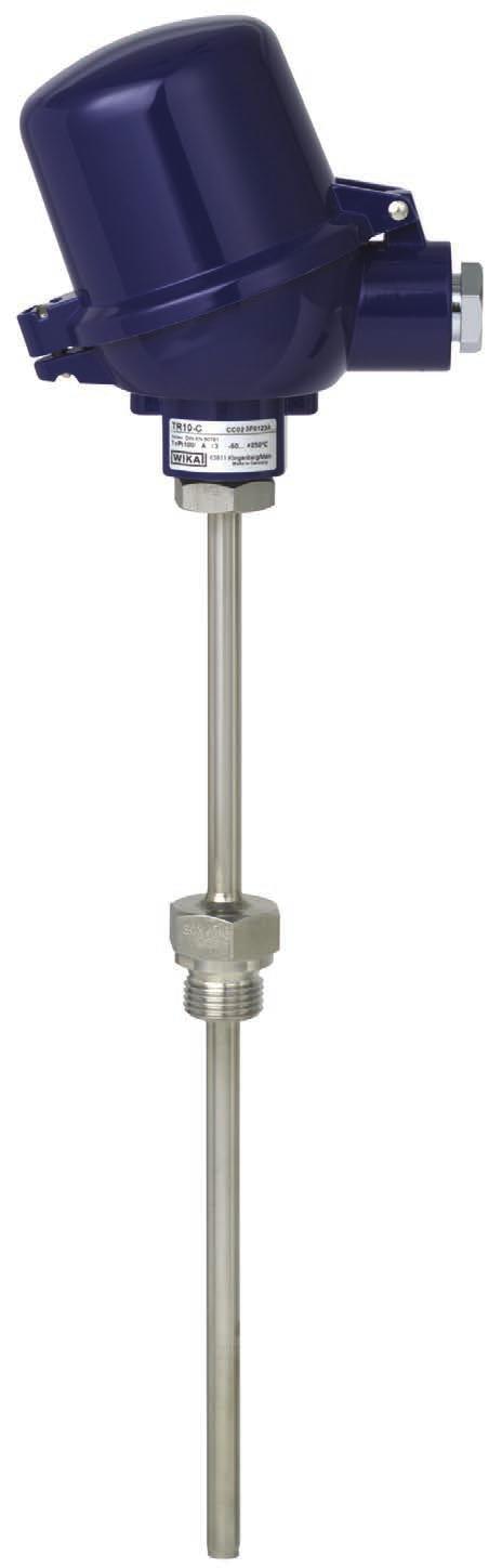 Instrumentación de temperatura eléctrica Termorresistencia roscada Modelo TR11-C, con vaina de tubo, fabricado en tubo Hoja técnica WIKA TE 60.