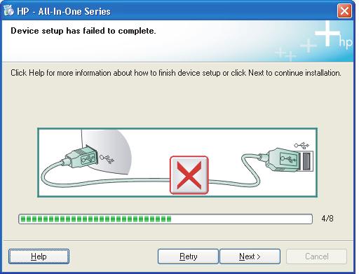 www.hp.com/support Problema: (Sólo en Windows) No ha visto la pantalla que indica que debe conectar el cable USB. Acción: Cierre todas las pantallas.