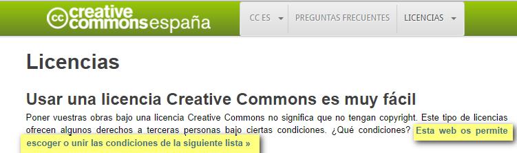 Licencias Creative Commons Para añadir licencias CC a sitios Web: 1.