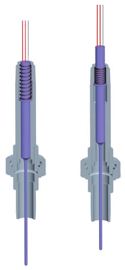 Dimensiones en mm La unidad de medida extraíble intercambiable se fabrica de un cable, encamisado, resistente a vibración, de aislamiento mineral (cable MI).