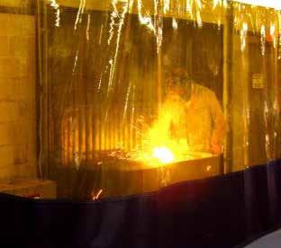 LÍNEA CEPRO Las cortinas de soldar CEPRO están diseñadas para lugares de trabajo donde las personas deben protegerse contra las radiaciones peligrosas emitidas durante trabajos de soldadura.