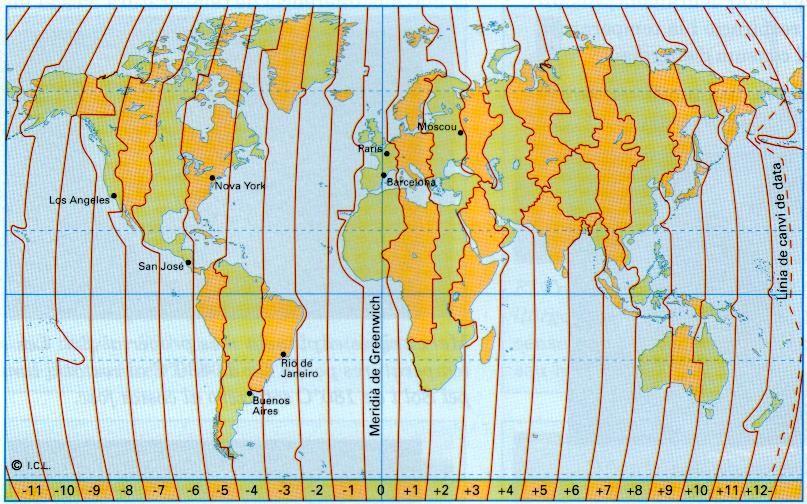 8.- Observa el mapa i la taula de vols: a) Calcula l hora d arribada per a cada viatge (hora local de la ciutat de destinació).