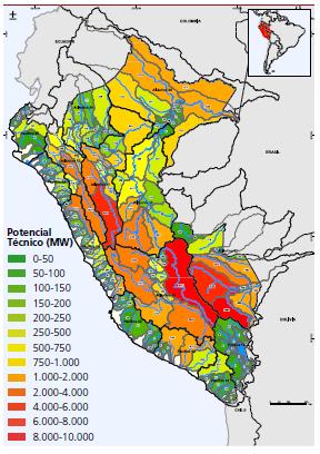 nivel de cuencas HIDROGIS* *Fuente: Perú