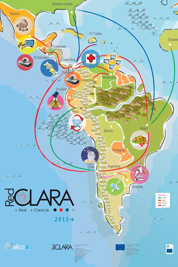 Intercomunicación IP Con RedIRIS y las redes nacionales asociadas a RedCLARA, son cientos los centros educativos, culturales e I+D+i en Iberoamérica que pueden ser sedes y subsedes remotas de BICC