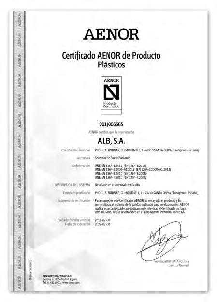 Certificado de garantía ALB
