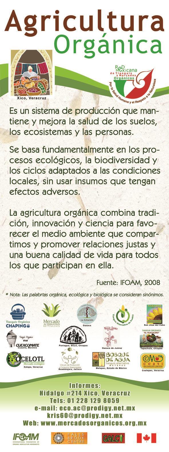 Sistema de Certificación Orgánica Participativa Esquema para garantizar a los consumidores la integridad orgánica de los alimentos que se ofrecen.
