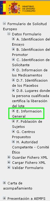 E. Información General