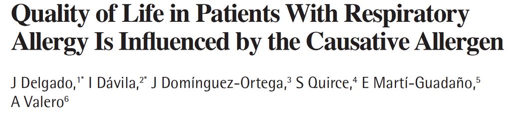 N= 1437 pacientes adultos con rinitis (58%) y rinitis + asma (38%), edad media 34 18 años Alérgenos estudiados: ácaros, olivo y gramíneas.