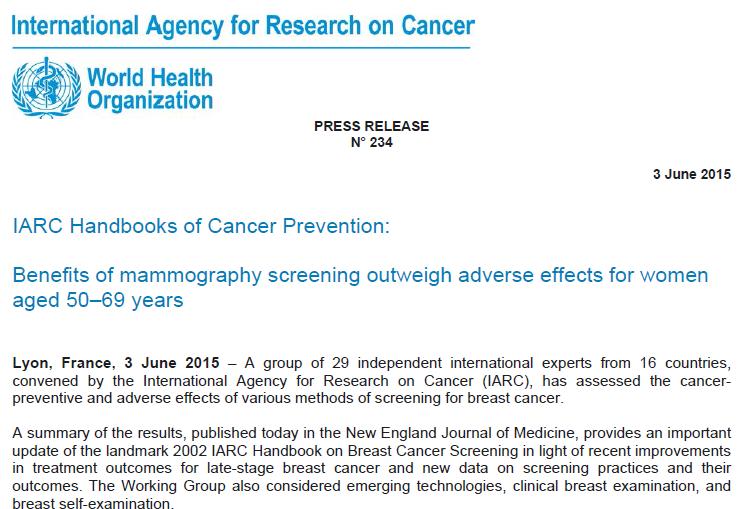 IARC Handbooks of cancer prevention.
